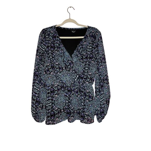 Venus abstract boho peplum blouse no size tag compares to a large - Picture 1 of 5